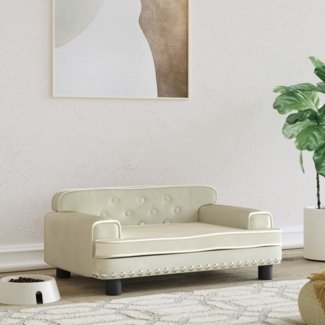 vidaXL Hundebett, Samt creme, 30 x 45 x 70 cm