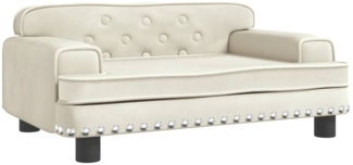 vidaXL Hundebett, Samt creme, 30 x 45 x 70 cm