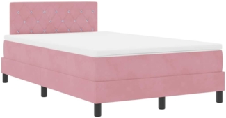 vidaXL Boxspringbett mit Matratze mit Kopfteil Rosa 120x190 cm Samt 3342577