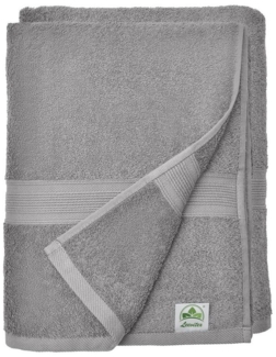 leevitex® Saunatuch leevitex® Saunatuch Frottee XXL, (2-St), 80x200 cm, extra groß & saugfähig, Grau