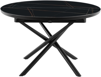 Esstisch 160 x 120 x 76 cm aus Metall und Holz in Farbe Schwarz