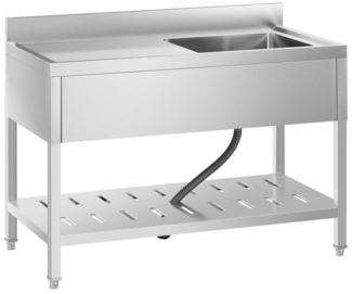 Royal Catering Spülenschrank Spültisch Spülbecken Edelstahlspüle Gastrospüle mit Regal Edelstahl