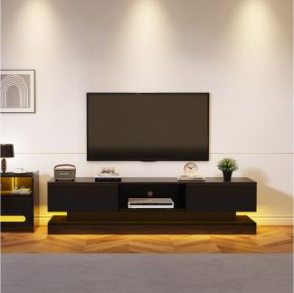 BlingBin Lowboard TV-Schrank (Hochglanz-TV-Ständer mit LED-Beleuchtung für 60-Zoll-Fernseher), Anti-Kipp-Design