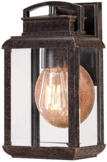 Außenleuchte, Wandlampe, Laterne, Metall Glas, Bronze