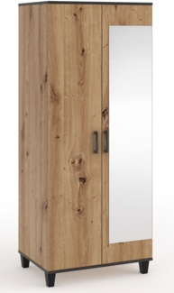 Kleiderschrank Drehtürenschrank Pola 80x56x193cm Artisan Eiche 2-türig