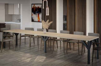 Couchtisch "Fabel" 110-170cm ausziehbar und höhenverstellbar, erweiterbar (Stirling Eiche)