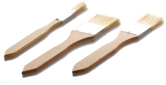 LARES Backpinsel Backpinsel - aus Buchenholz - 3er Set, zum einfachen Auftragen von Fett, Glasur, etc - Made in Germany