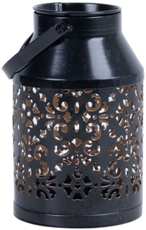 LED Solarleuchte, schwarz, Pflanzgefäß, H 16 cm