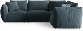 Micadoni Ecksofa Chris 4-Sitzer Rechts Samt Pastellblau
