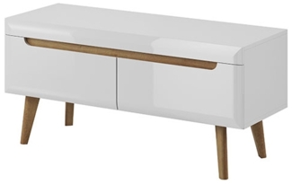 Lowboard Nordi TV-Unterschrank 107cm weiß Hg riviera eiche MDF grifflos