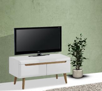 Lowboard Nordi TV-Unterschrank 107cm weiß Hg riviera eiche MDF grifflos