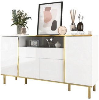 Fanttik Sideboard Schubkastenkommode Sideboard Highboard für Schlafzimmer Wohnräume (B150/T40/H80cm Aufbewahrungsschrank Schmal kommode Buffet), Schubladenschrank für Wohnzimmer Schlafzimmer,Flur