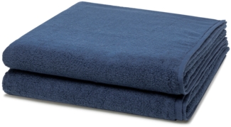 Ross Sensual Skin 2 tlg. Frottier-Set - 2 X Duschtuch (75 X 140cm) - 500 g/m2 - Nachtblau