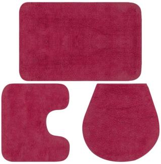 vidaXL Badematten-Set 3-tlg. Stoff Fuchsia 133226