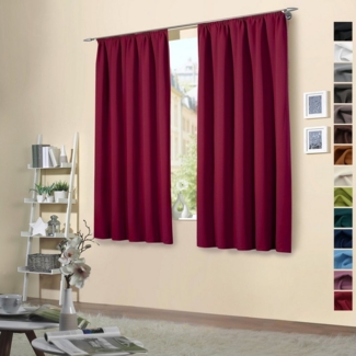 heimtexland Verdunkelungsvorhang Verdunklungsgardinen Thermo Vorhänge blickdicht (2 St), Kräuselband, verdunkelnd, Verdunklungsstoff, Sonnenschutz Verdunkelung Kälteisolierung Schalldämmung