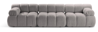 Micadoni Modulares Sofa Bellis 3-Sitzer Boucle Hellgrau