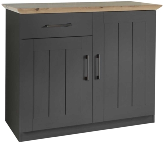 Kommode LIV'IN Bern , Holzwerkstoff , Grau, Schwarz, Holzfarben , 107 x 57 x 50 cm