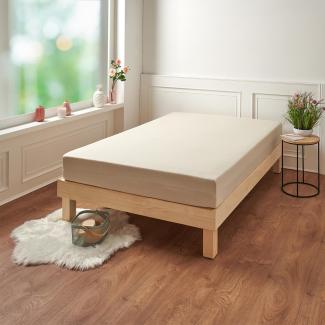 Traumschlaf Premium Interlock Jersey Spannbettlaken|90x220 cm - 100x220 cm| naturTraumschlaf Premium Interlock Jersey Spannbettlaken