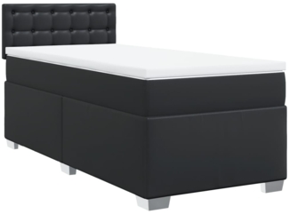 vidaXL Boxspringbett mit Matratze Schwarz 80x200 cm Kunstleder 3286096