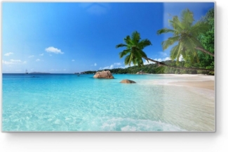 DEQORI Schneidebrett 'Bilderbuchstrand', Glas, Platte Frühstücksbrett Schneideplatte