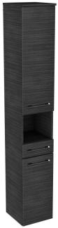 Lanzet Hochschrank mit Nische 30 cm, links, Schwarz