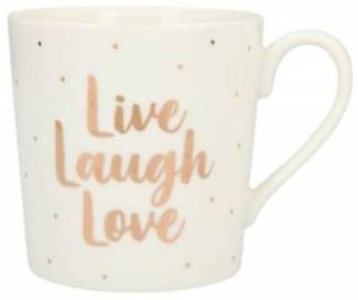 Depesche Porzellan Becher Live Laugh Love