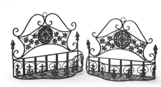 Pflanzkörbe Metall Wandkörbe 2er Set Paar Pflanzkorb Landhausstil Shabby