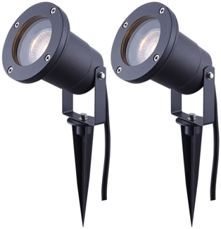 2x Steckleuchte, Glas, klar, beweglich, Erdspitz, IP65