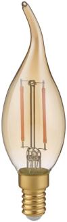E14 Filament LED, 4 Watt, 400 Lumen, warmweiß, Ø3,5cm, Dimmer, Tropfen amber