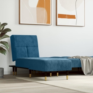 vidaXL Chaiselongue Blau Samt 352807