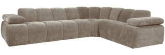 Ecksofa Mojo aus Flachcord Rechts, Sand