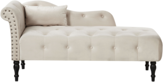 Chaiselongue Samtstoff hellbeige linksseitig IVRY