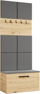 AX LIVING Garderoben Haken Rosanno I 80,6 cm Breite Eiche Artisan JS90