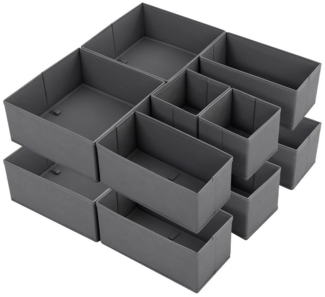 Sekey Aufbewahrungsbox Aufbewahrungsboxen 6er Set us Vliesstoff Faltbare Stoffboxen Organizer, L (30×30×10×2, 15×30×10×2, 15×15×10×2) – für Schrank/Kleiderschrank