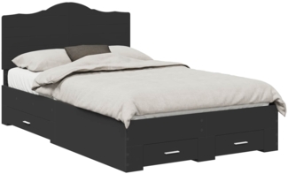 vidaXL Bettrahmen mit Kopfteil Schwarz 135 x 190 cm Holzwerkstoff 3413613