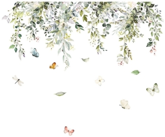 Kaket Wandtattoo Hängende Grüne Blätter Wandaufkleber Pflanzen Rebe (2 St)