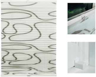 ondeco Plissee Move, Lichtschutz, ohne Bohren, verspannt, Klemmträger mit Feststellschraube