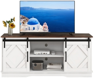 Merax Lowboard TV-Schrank, Fernsehtisch mit Schiebtüren, TV-Schrank,TV-Board mit Schiebtüren,B/H/T: 150/60/40cm,Sideboard