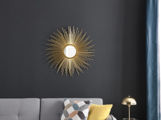 Vente-unique - Wandspiegel in Sonnenstrahlenoptik - Metall - 70 cm - Goldfarben - LEVANZO