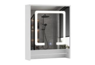 CLIPOP Badezimmerspiegelschrank Badeschrank mit LED Wandspiegel mit Touchschalter, verstellbaren Regalen & Handtuchhalter