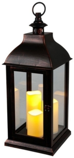 BURI Kugelleuchte Laterne mit Flackereffekt LED-Kerzen Windlicht Timer