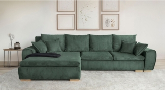 Home affaire Ecksofa Katja L-Form, Cord Bezug, inkl. Schlaffunktion und Stauraum