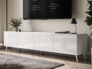 ALLHOUSE24 TV-Schrank LOGANTE 200 cm Breite Unterschrank TV Lowboard Metall Füße 200 cm Breite