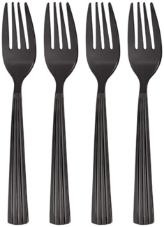 GRÄWE Kuchengabel (4 Stück), Kuchengabeln Athen, 4-teilig, Edelstahl, schwarz