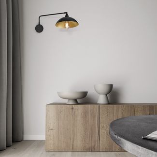 Nova Luce 9035979 MIRBA Wandleuchte Schwarz Gold E27