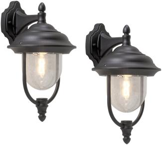 2er-Set hängende Wandleuchten PARMA, Aluminium schwarz, E27, IP43