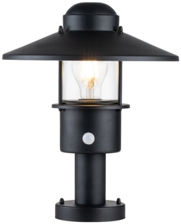 Elstead Lighting Klampenborg Sockelleuchte 1-Light PIR-Bewegungsmelder Schwarz IP44 E27