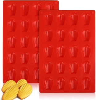 Silikon Mini Madeleine Backformen Kuchenform Antihaft 20 Mulden Rot