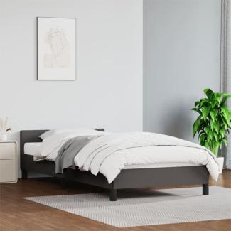 vidaXL Bettgestell mit Kopfteil ohne Matratze Grau 100x200 cm 347487