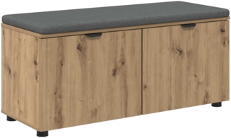 vidaXL Flurbank mit Kissen mit Speicher Artisan-Eiche 100 x 38 x 46 cm 891495